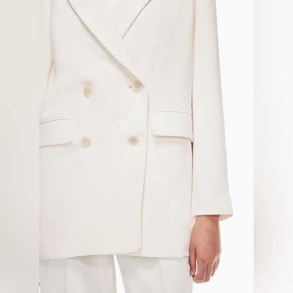 Aritzia Wilfred Cherrelle Blazer Sz Large Light Birch Summer Oversized Comfy - Picture 7 of 15